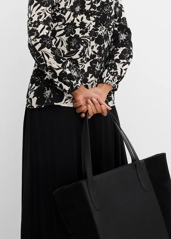 Blus med spetsband, bonprix