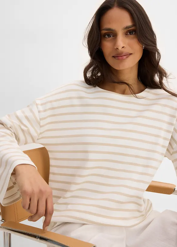 L&aring;ng&auml;rmad topp i ekologisk bomull, bonprix