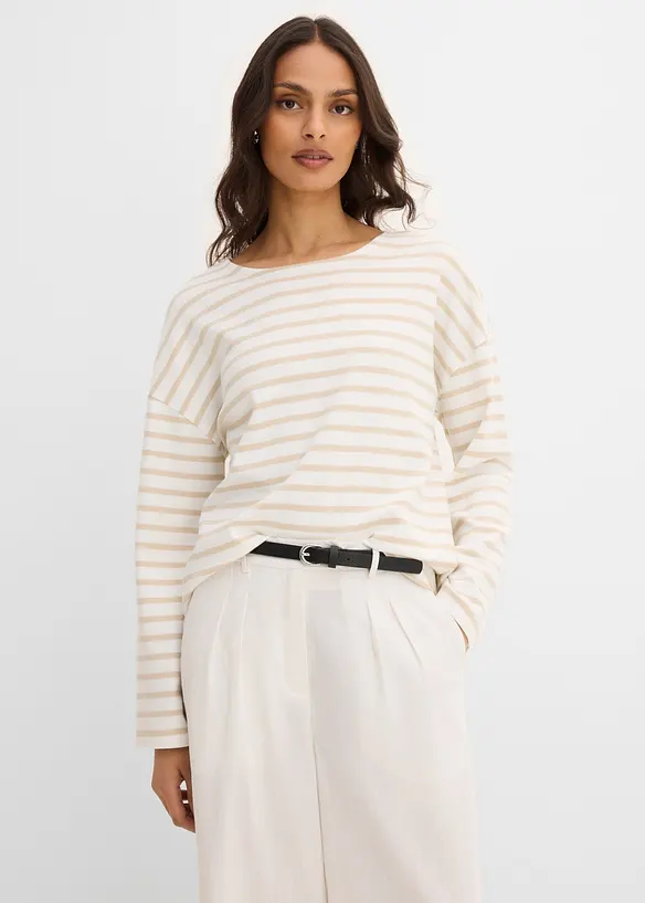 L&aring;ng&auml;rmad topp i ekologisk bomull, bonprix