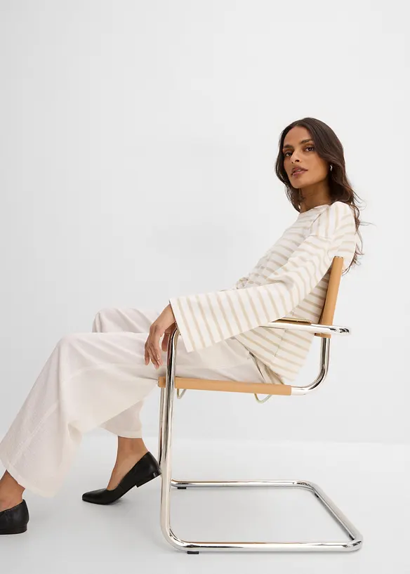 L&aring;ng&auml;rmad topp i ekologisk bomull, bonprix