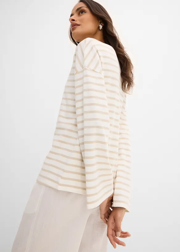 L&aring;ng&auml;rmad topp i ekologisk bomull, bonprix