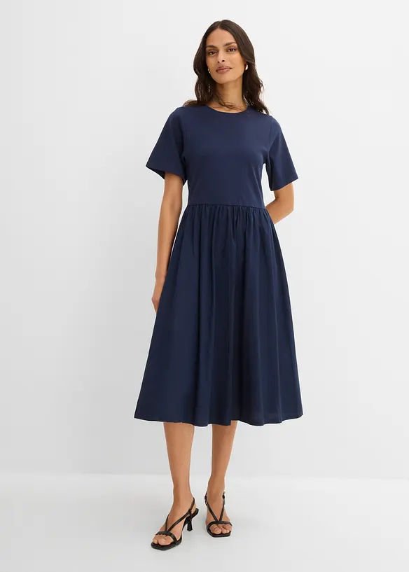 Mellanl&aring;ng kl&auml;nning i ren bomull, bonprix