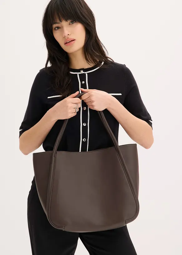 Shoppingv&auml;ska med runda passpoaler och stor innerficka, bonprix