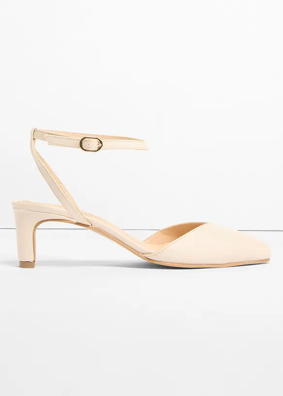 Pumps med remmar och l&aring;g klack, bonprix