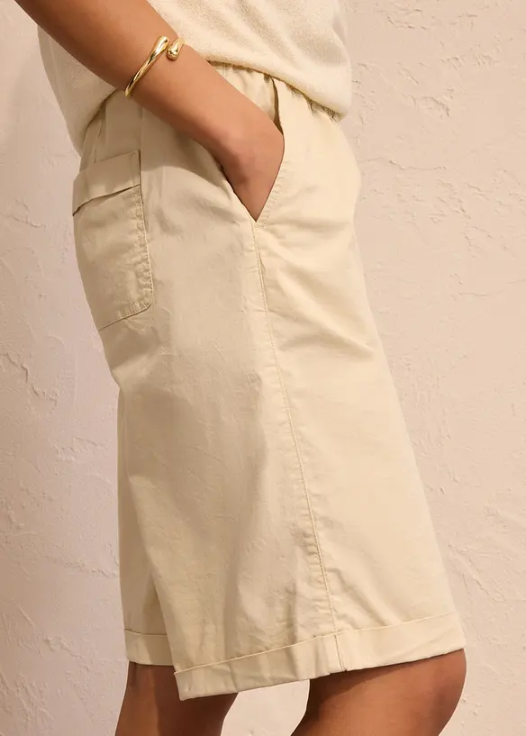 Papertouch-shorts av bomull, bonprix