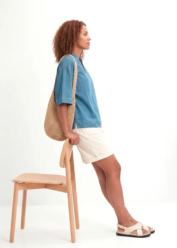 Papertouch-shorts av bomull, bonprix