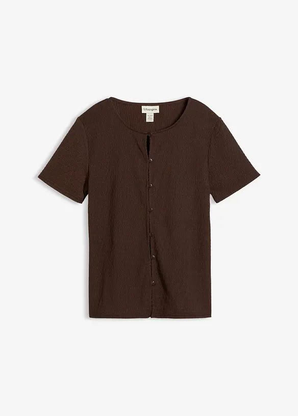 Topp av strukturmaterial och med knappsl&aring;, bonprix