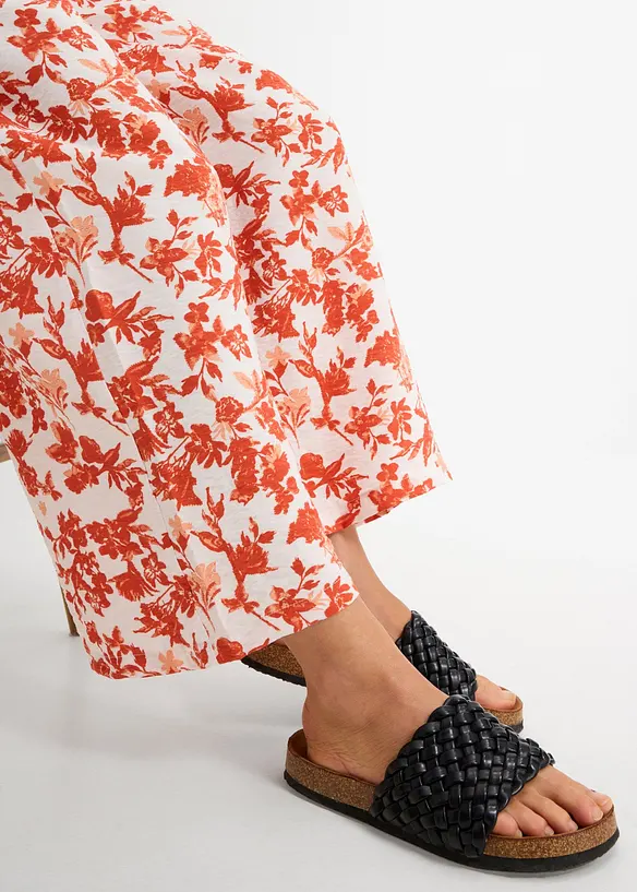 Culottebyxa i b&ouml;ljande viskosmix, bonprix