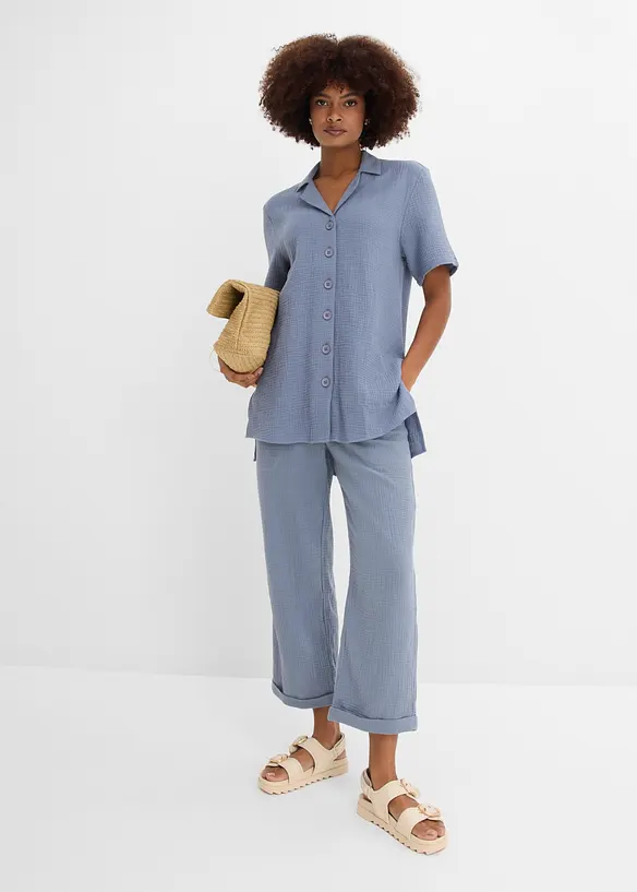 Skjortblus av muslin, bonprix