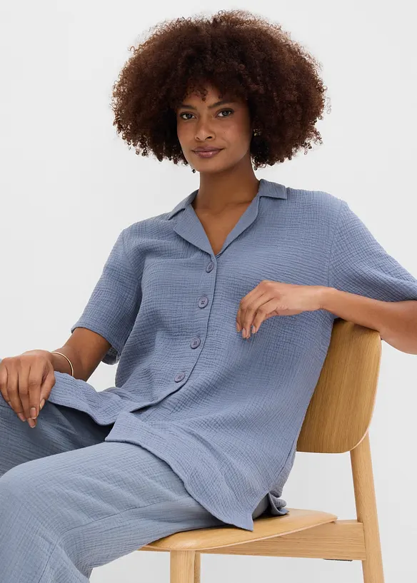 Skjortblus av muslin, bonprix