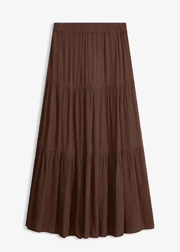 Maxikjol med v&aring;der i viskos med struktur, bonprix