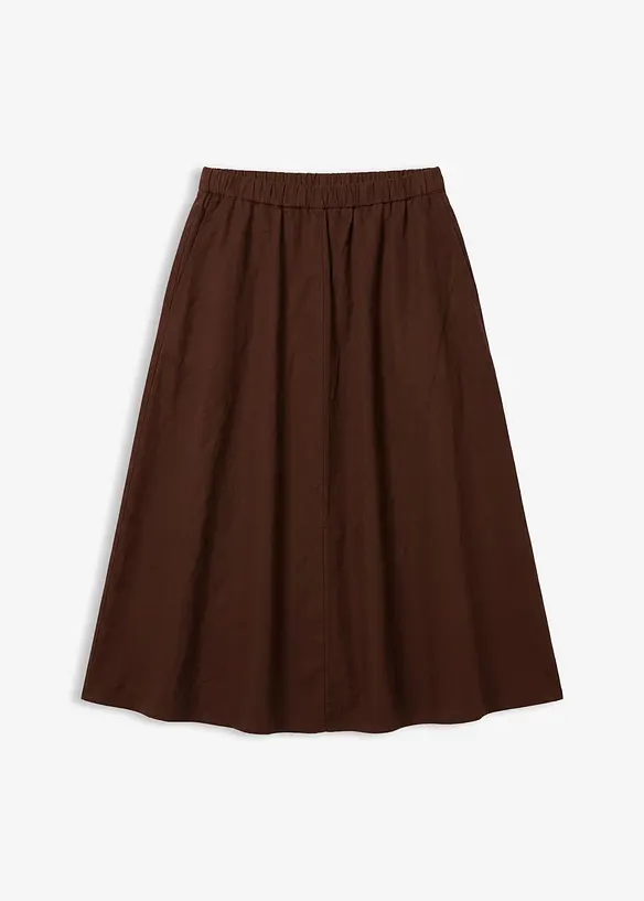 Mellanl&aring;ng kjol i linnemix, bonprix