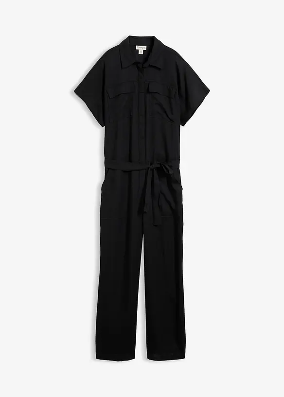 Jumpsuit med sk&auml;rp i f&ouml;ljsam lyocell, bonprix