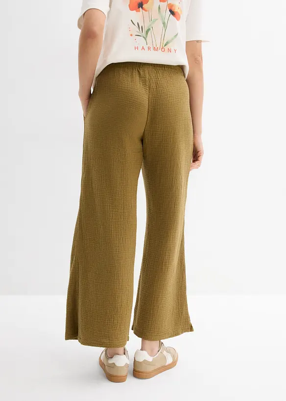 Palazzobyxa i luftig muslin, bonprix