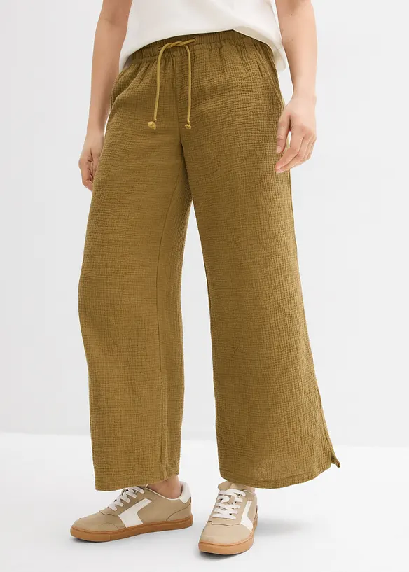 Palazzobyxa i luftig muslin, bonprix