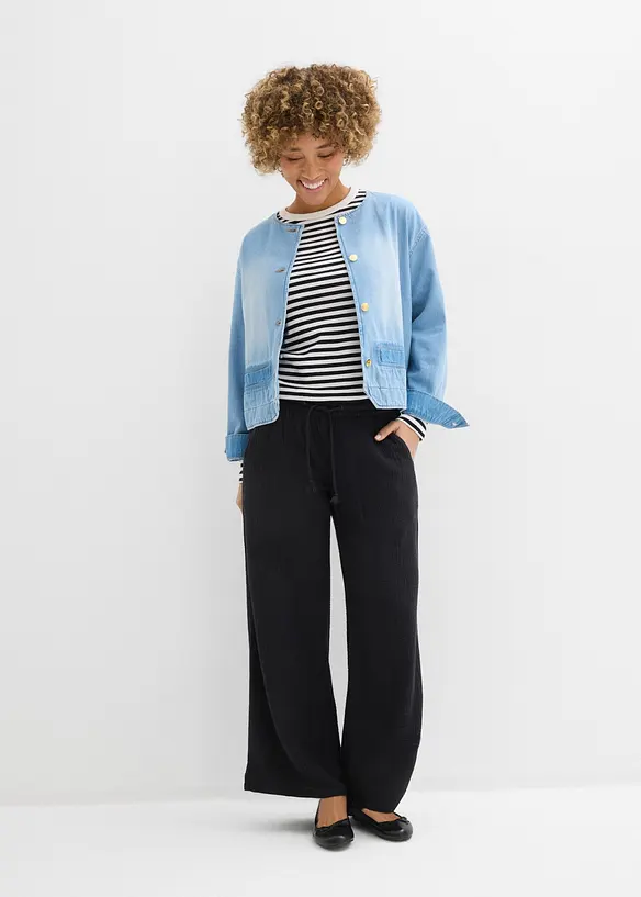 Palazzobyxa i luftig muslin, bonprix