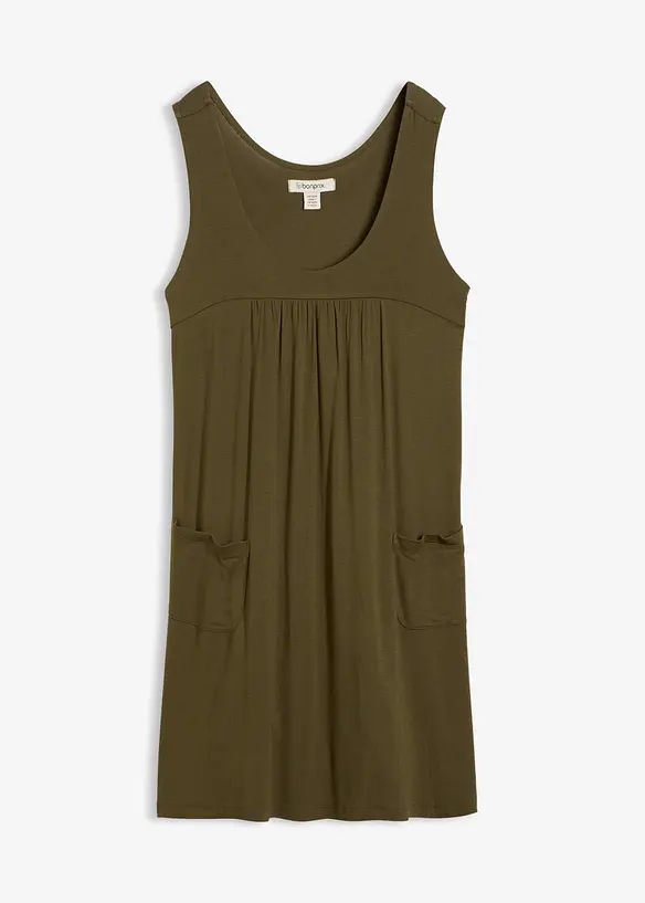 Kort jerseykl&auml;nning av mjuk viskos, bonprix