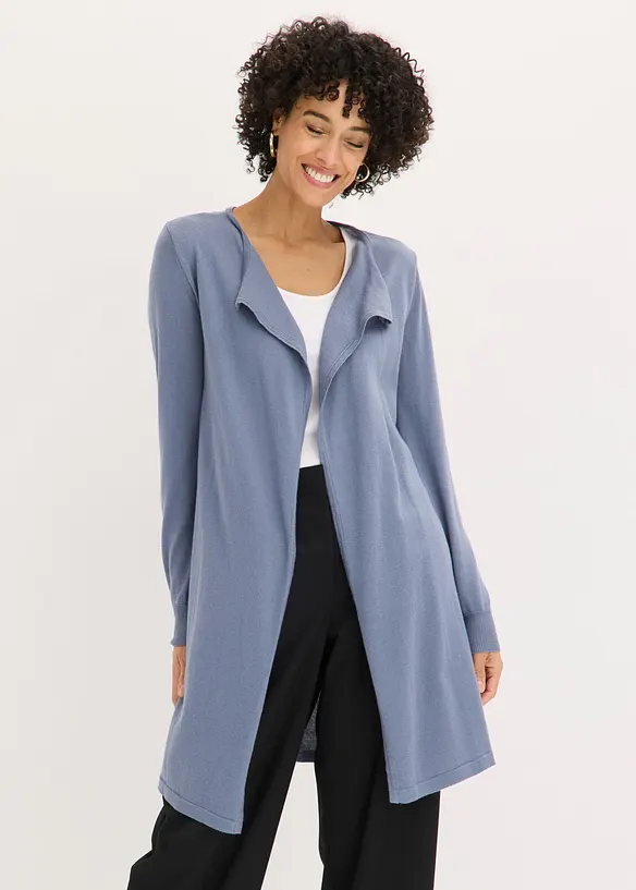 L&aring;ng cardigan i bomullsblandning, bonprix