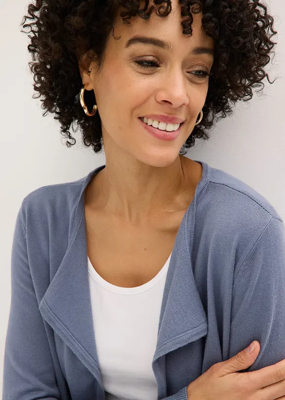 L&aring;ng cardigan i bomullsblandning, bonprix