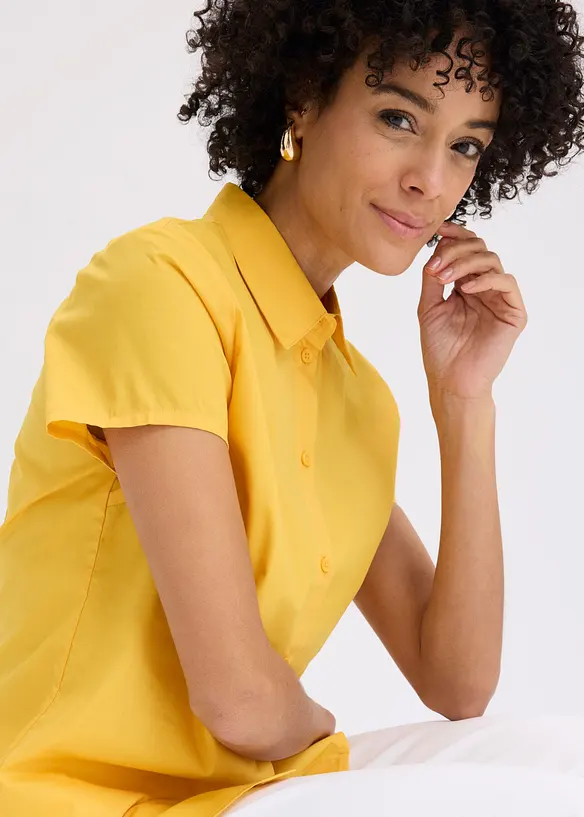 Kort&auml;rmad poplinblus, bonprix