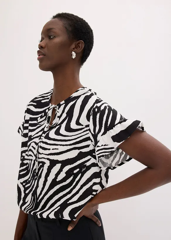 Avslappnad blustunika i viskos, bonprix