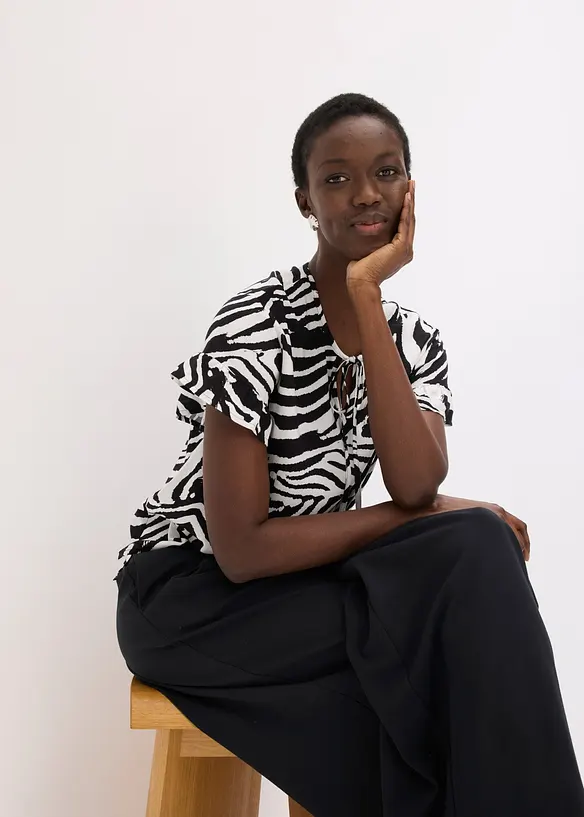 Avslappnad blustunika i viskos, bonprix