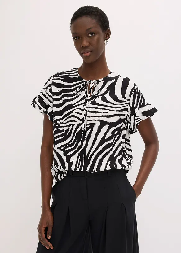 Avslappnad blustunika i viskos, bonprix