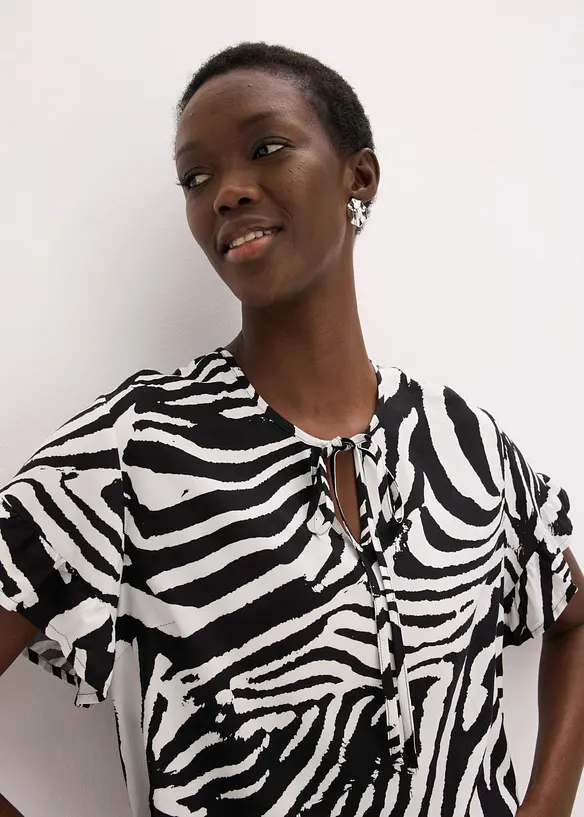 Avslappnad blustunika i viskos, bonprix