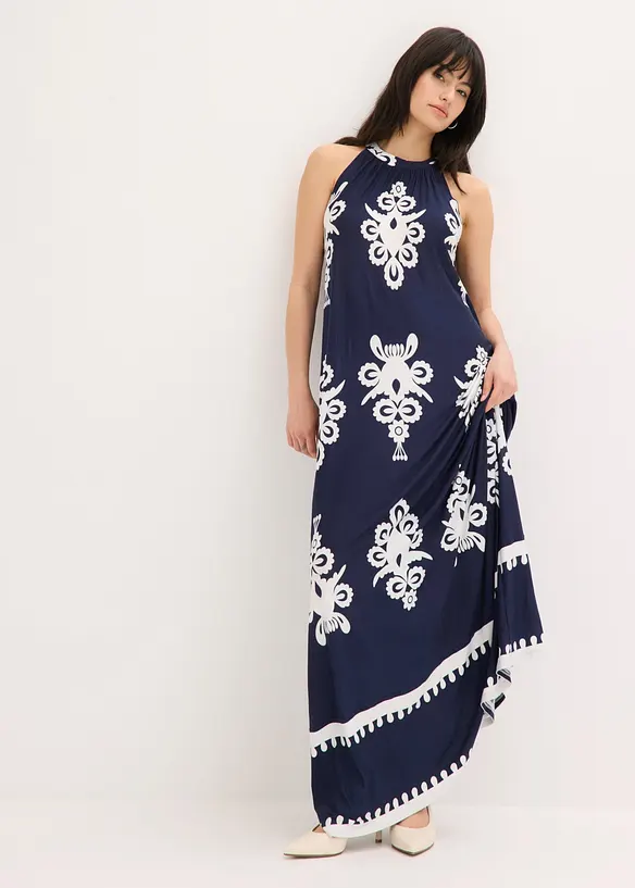 Jerseykl&auml;nning i mjuk viskosmix, bonprix