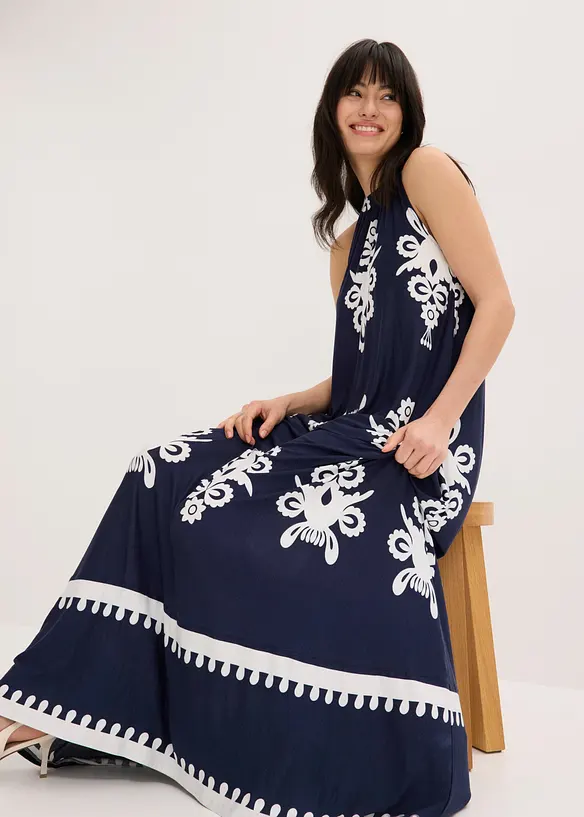 Jerseykl&auml;nning i mjuk viskosmix, bonprix