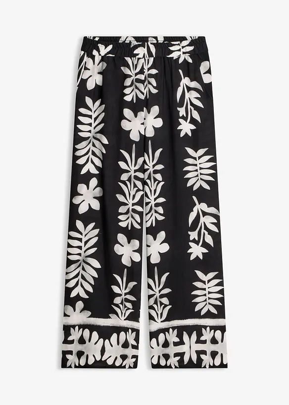 M&ouml;nstrad byxa i f&ouml;ljsam viskos, bonprix