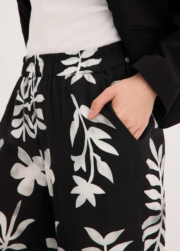 M&ouml;nstrad byxa i f&ouml;ljsam viskos, bonprix