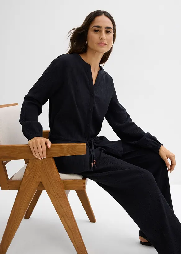 Dra p&aring;-byxa med struktureffekt, bonprix