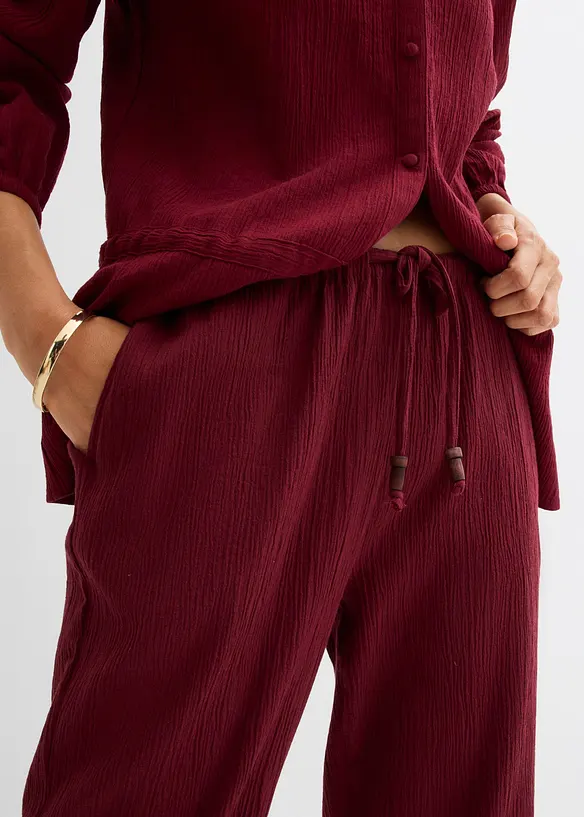 Dra p&aring;-byxa med struktureffekt, bonprix