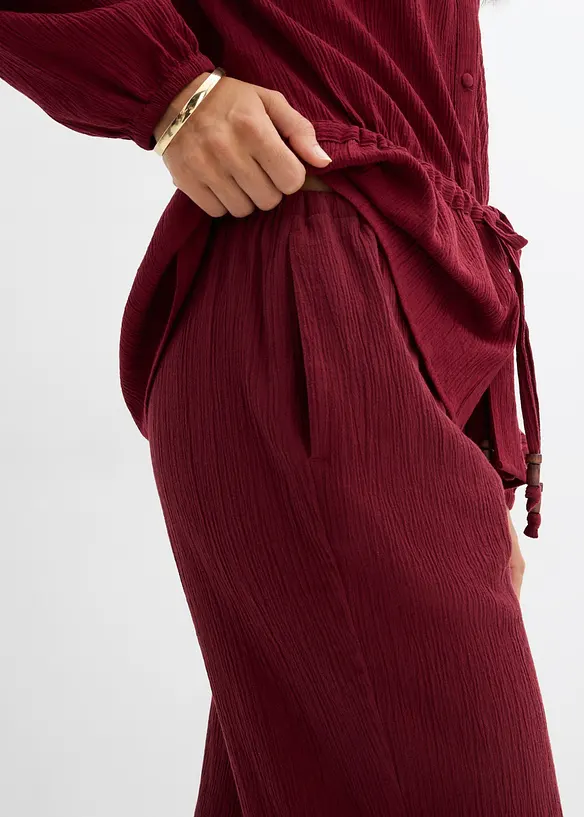 Dra p&aring;-byxa med struktureffekt, bonprix