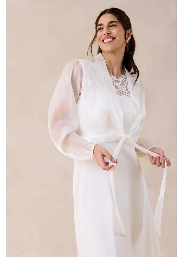 Bolero av tunn tyll med knytdetalj, bonprix