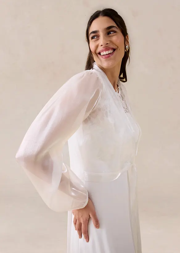 Bolero av tunn tyll med knytdetalj, bonprix