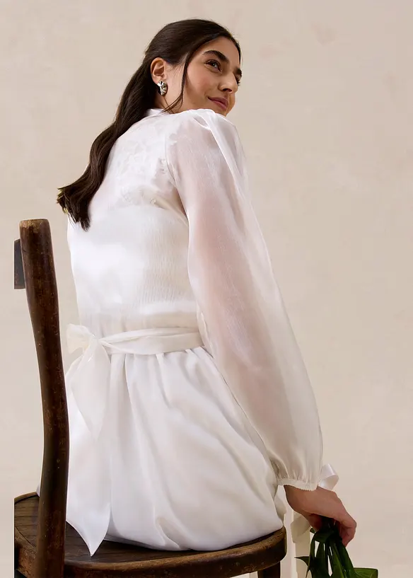 Bolero av tunn tyll med knytdetalj, bonprix