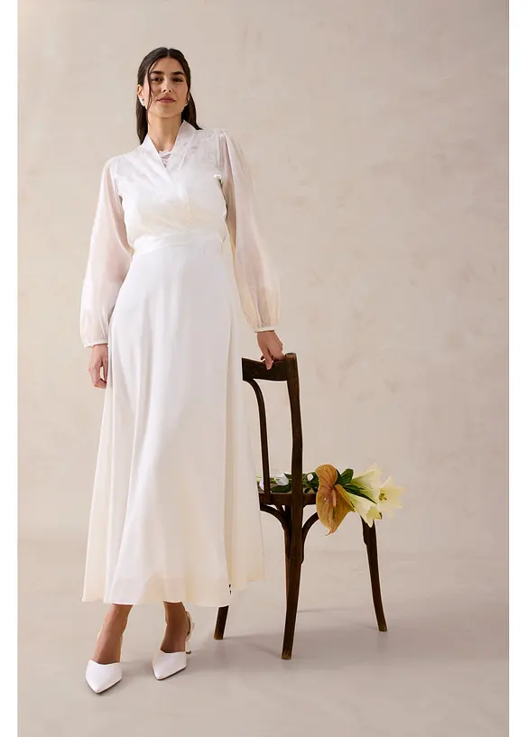 Bolero av tunn tyll med knytdetalj, bonprix