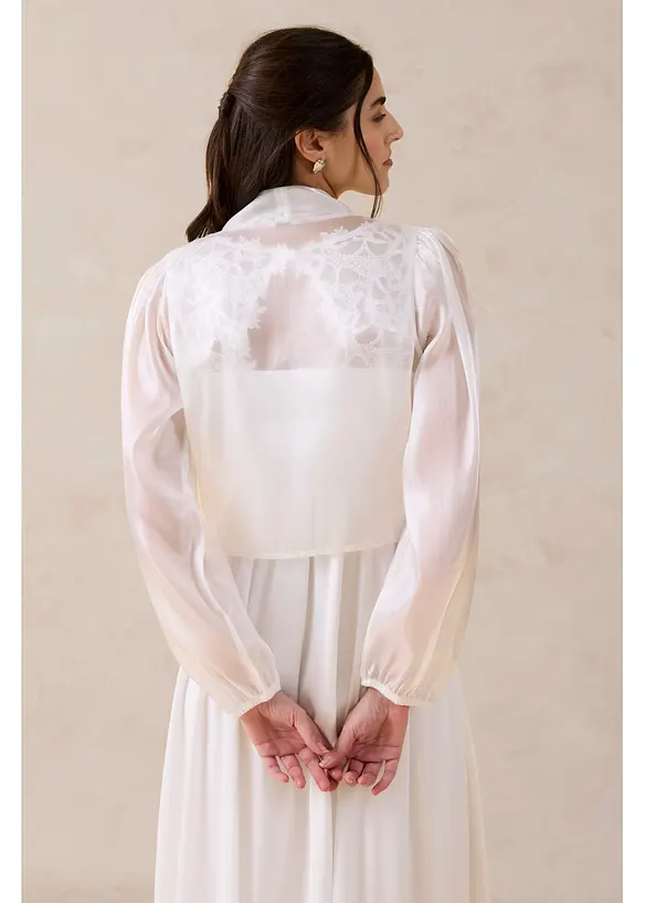 Bolero av tunn tyll med knytdetalj, bonprix