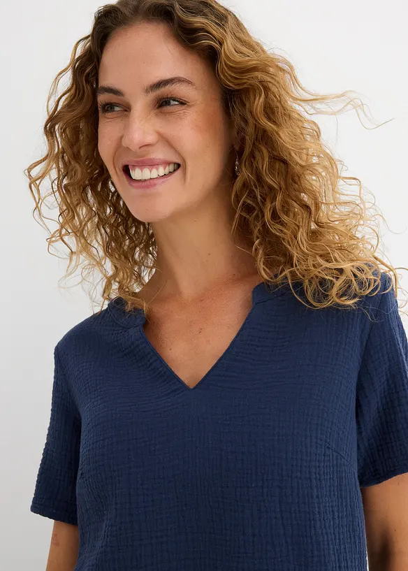 L&aring;ng muslintunika i ren bomull, bonprix