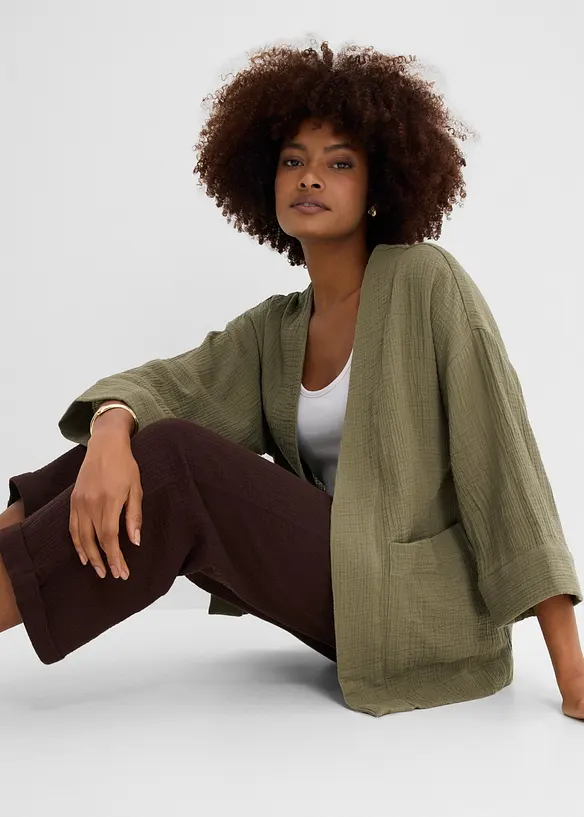 Kimono i luftig bomullsmuslin, bonprix