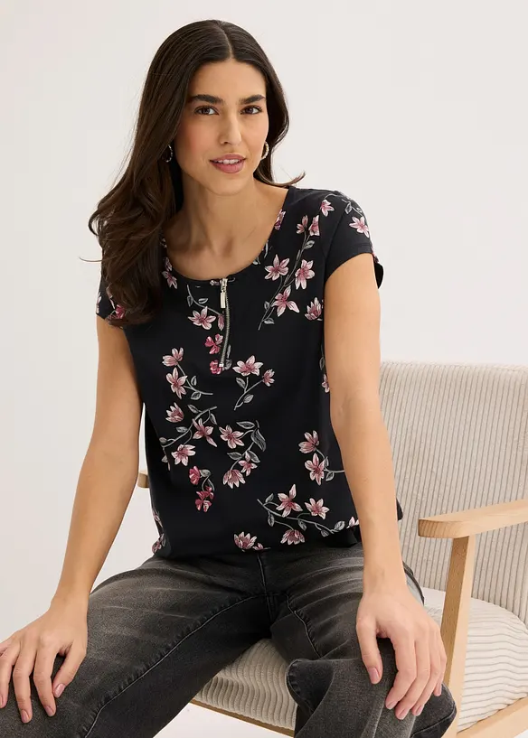 Oversizetopp i bomullsmix, bonprix