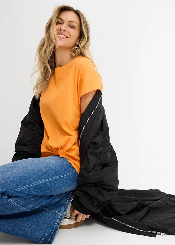 Topp med knutdetalj i ekologisk bomull, bonprix