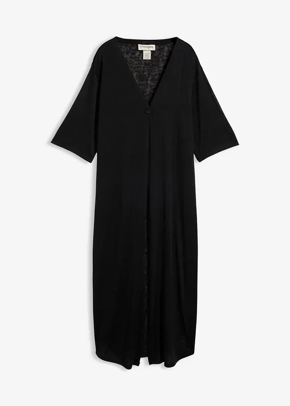 L&aring;ng cardigan med linnelook, bonprix