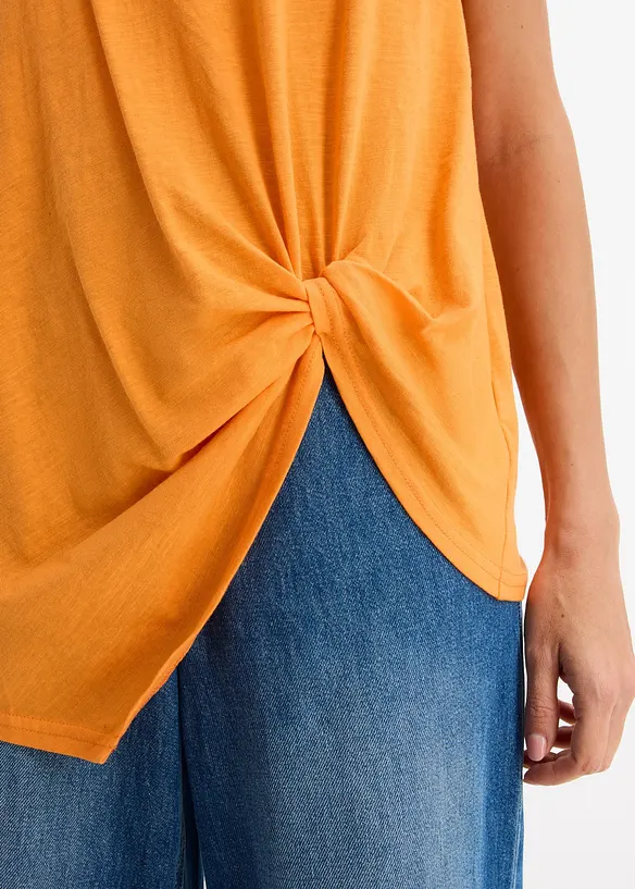 Topp med knutdetalj i ekologisk bomull, bonprix