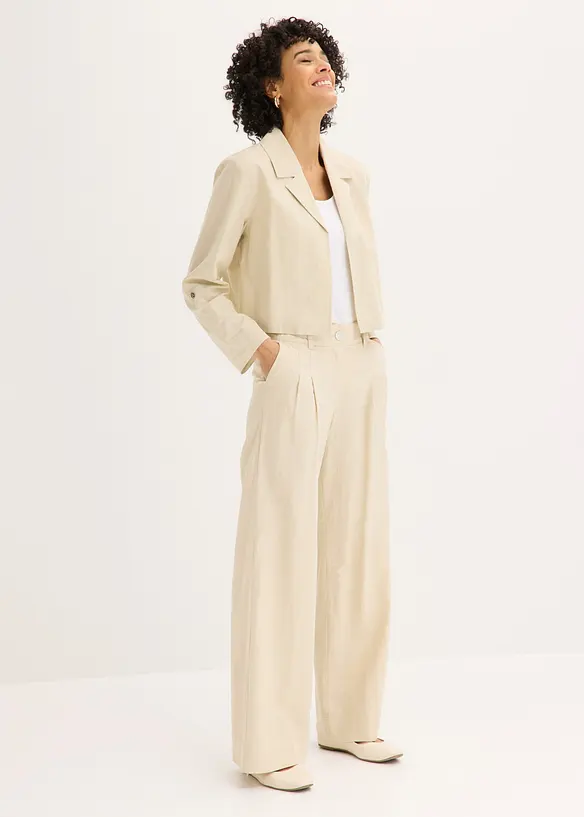 Blusjacka i linnemix, bonprix