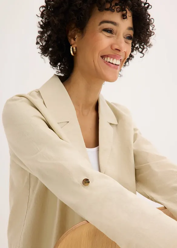 Blusjacka i linnemix, bonprix