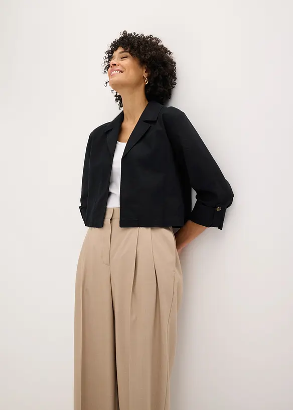 Blusjacka i linnemix, bonprix