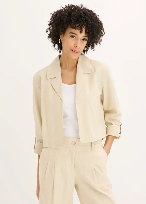 Blusjacka i linnemix, bonprix